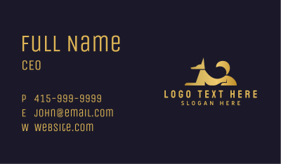 Premium Golden Dog Business Card Image Preview