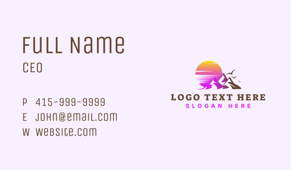 Outdoor Mountain Sunset Business Card Design Image Preview