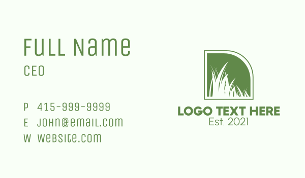 Green Field Backyard  Business Card Design Image Preview