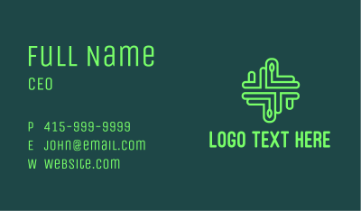 Green Organic Medical Cross Business Card Image Preview