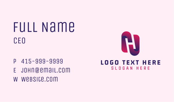 Generic Gradient Letter H Business Card Design Image Preview