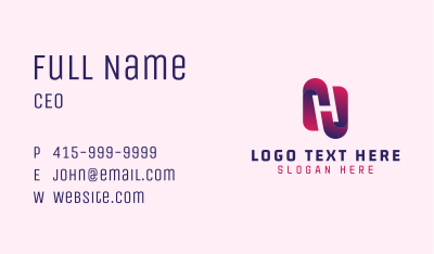 Generic Gradient Letter H Business Card Image Preview