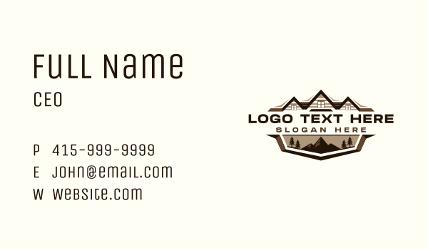 Roofing Mountain Cabin Business Card Design Image Preview