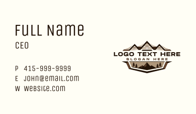 Roofing Mountain Cabin Business Card Image Preview