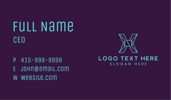 Cyber Letter X Business Card Design Image Preview