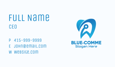 Blue Dental Tech Business Card Image Preview