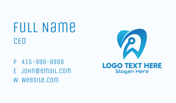 Blue Dental Tech Business Card Design