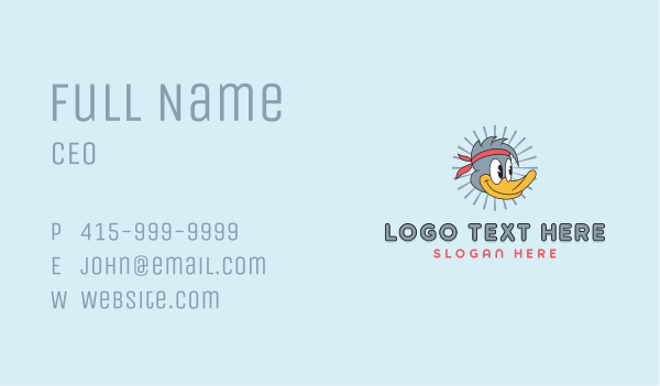 Cartoon Duck Headband Mascot Business Card Design Image Preview