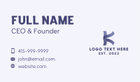 Purple Digital Letter K Business Card Image Preview