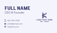 Purple Digital Letter K Business Card Image Preview