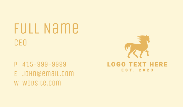 Fast Running Horse Business Card Design Image Preview