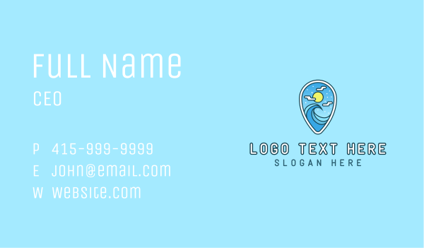 Pin Location Beach Business Card Design Image Preview