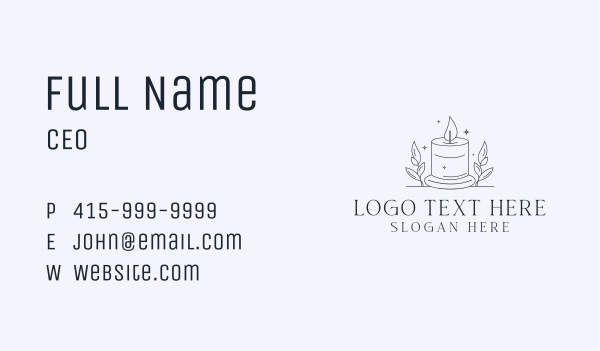 Candle Eco Leaf Business Card Design Image Preview