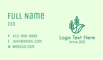 Green Eco Bird Business Card Image Preview