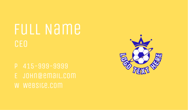 Royal Soccer Sports  Business Card Design Image Preview