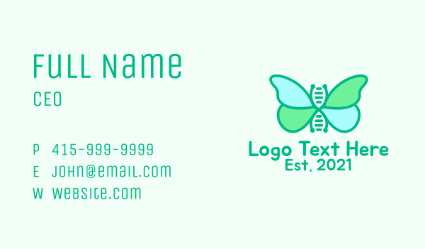 Butterfly DNA Strand  Business Card Design