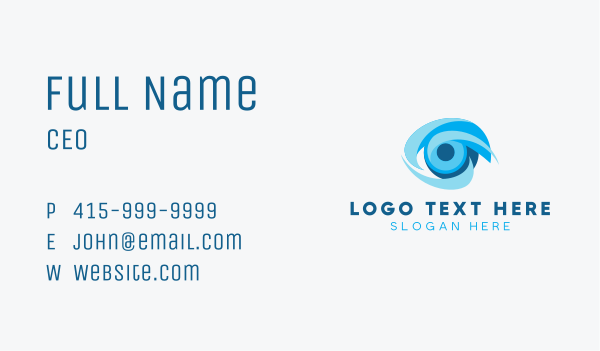 Blue Contact Lens Store Business Card Design Image Preview