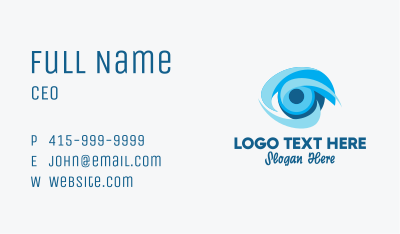 Blue Contact Lens Store Business Card