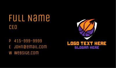 Basketball Fire Shield Business Card