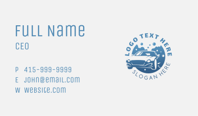 Bubble Car Wash Business Card Image Preview
