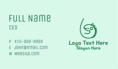 Cute Green Iguana Business Card Image Preview