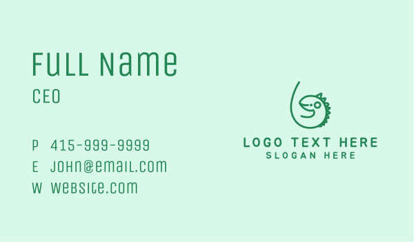 Cute Green Iguana Business Card Design Image Preview