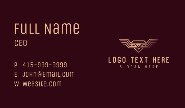 Luxury Diamond Wings Business Card Design Image Preview