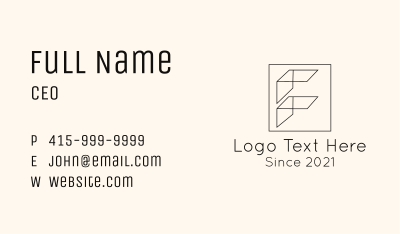 Frame Letter F Company Business Card Image Preview
