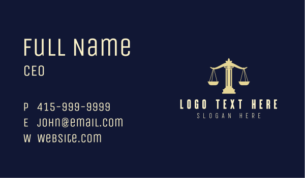 Justice Pillar Scale Business Card Design Image Preview