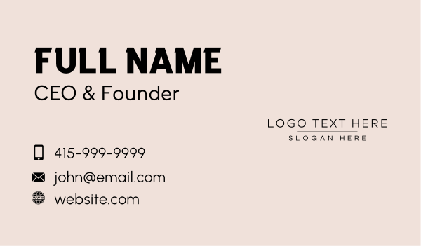 Classy Company Wordmark Business Card Design