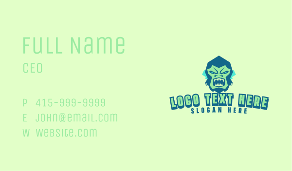 Angry Gorilla Animal Business Card Design Image Preview