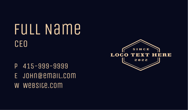 Hexagon Western Classic Business Card Design Image Preview