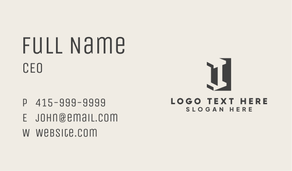 Construction Builder Letter I Business Card Design Image Preview