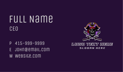 Pirate Skull Sword Captain Business Card Image Preview