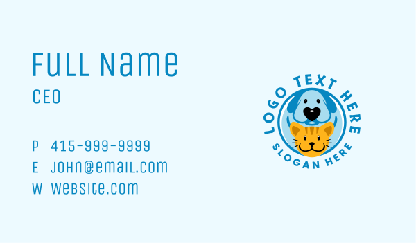 Cat Dog Veterinary Business Card Design Image Preview