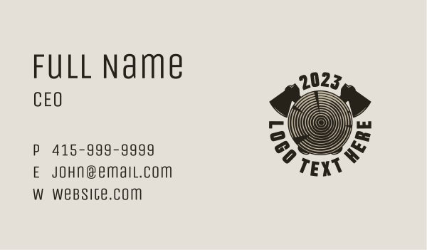 Axe Timber Woodworking Business Card Design Image Preview
