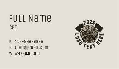 Axe Timber Woodworking Business Card Image Preview