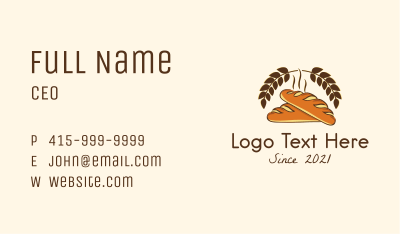 Organic Baguette Bread Business Card Image Preview