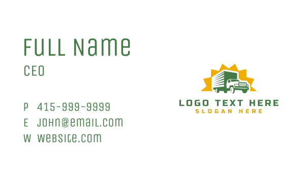 Truck Cargo Delivery Business Card Design Image Preview
