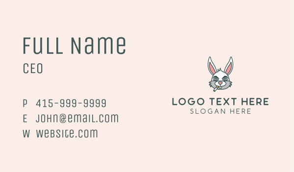 Smoker Rabbit Mascot Business Card Design Image Preview