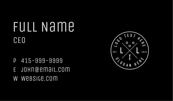 Hipster Mechanic Wrench Letter Business Card Design Image Preview