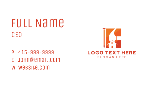Home Nail Hammer Business Card Design Image Preview
