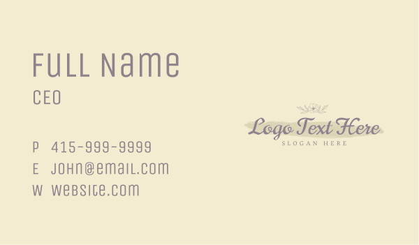 Floral Watercolor Wordmark  Business Card Design Image Preview