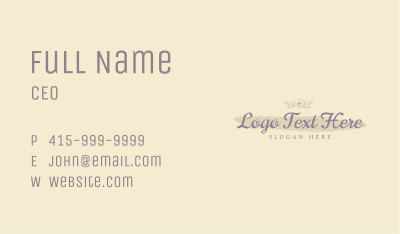 Floral Watercolor Wordmark  Business Card Image Preview