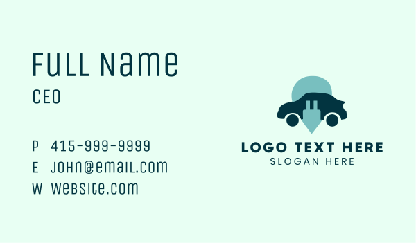 Electric Car Location  Business Card Design Image Preview