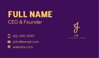 Gold Sparkle Letter J Business Card Image Preview
