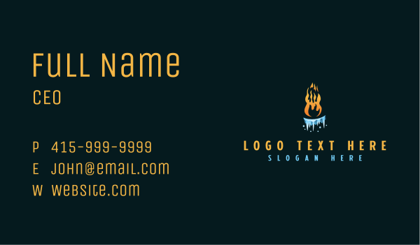 Fire Ice Thermal Business Card Design Image Preview