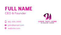 3D Pink Cursive Letter N  Business Card Image Preview