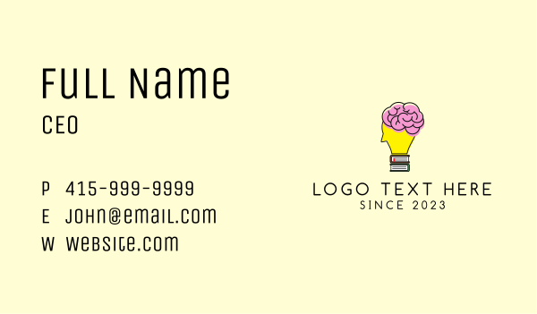 Smart Brain Book  Business Card Design Image Preview
