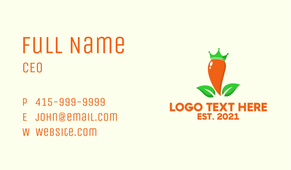 Chili Pepper Crown Business Card Design Image Preview